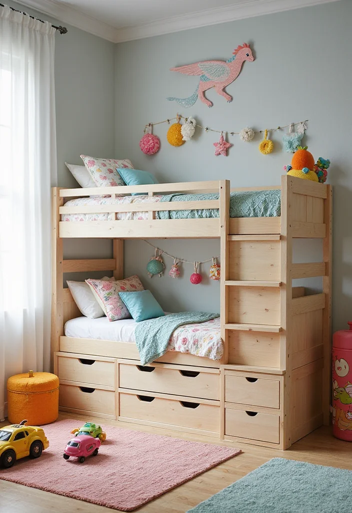10 Small Bedroom Bunk Bed Ideas for Space Saving Solutions - 2. Bunk Beds with Built-In Storage