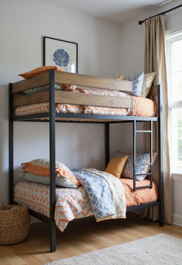 10 Small Bedroom Bunk Bed Ideas for Space Saving Solutions - 6. Industrial Style Bunk Beds