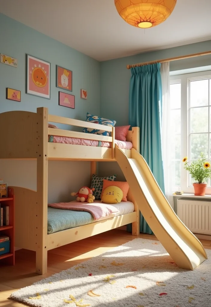 10 Small Bedroom Bunk Bed Ideas for Space Saving Solutions - 8. Bunk Beds with Slide