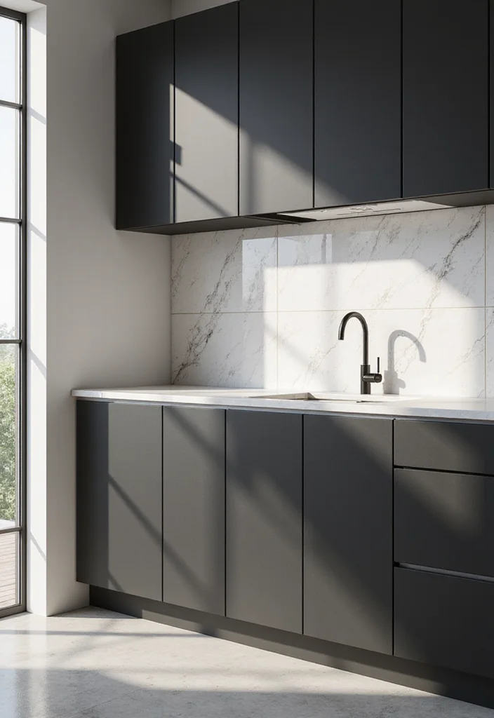 10 Small Dark Kitchen Ideas for Brightened Modern Space - 2. Go for a Bright Backsplash