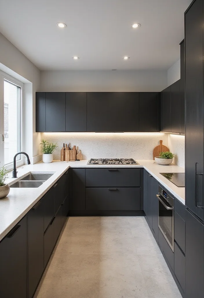 10 Small Dark Kitchen Ideas for Brightened Modern Space - 6. Opt for Light Countertops