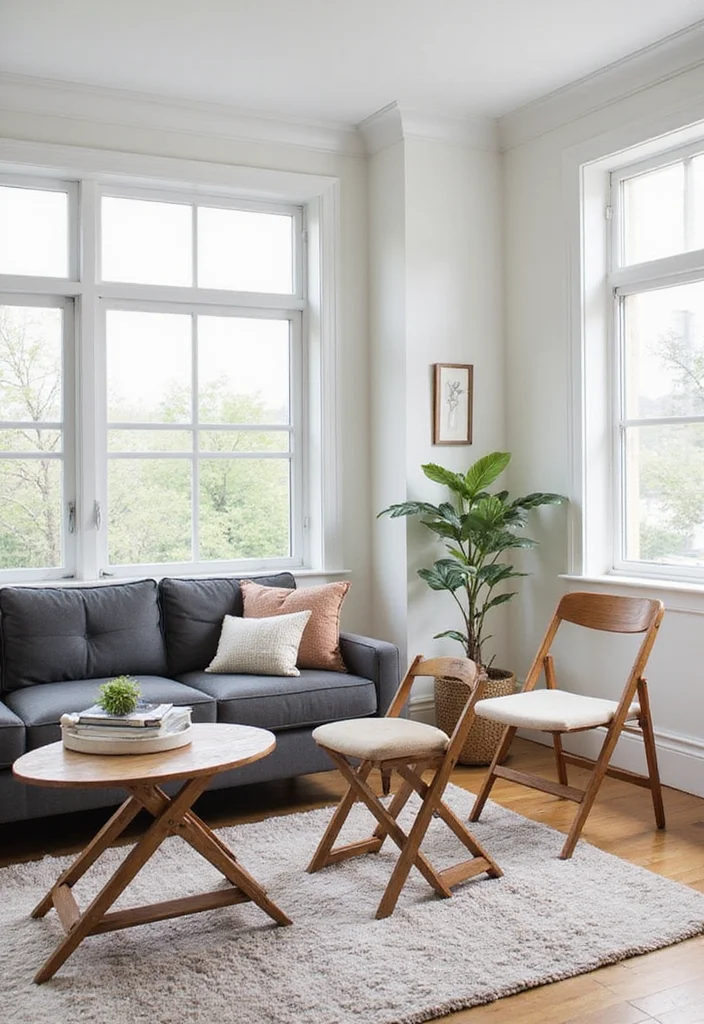 12 Accent Chairs for Living Room Ideas for Stylish Seating - 10. Functional Folding Chairs