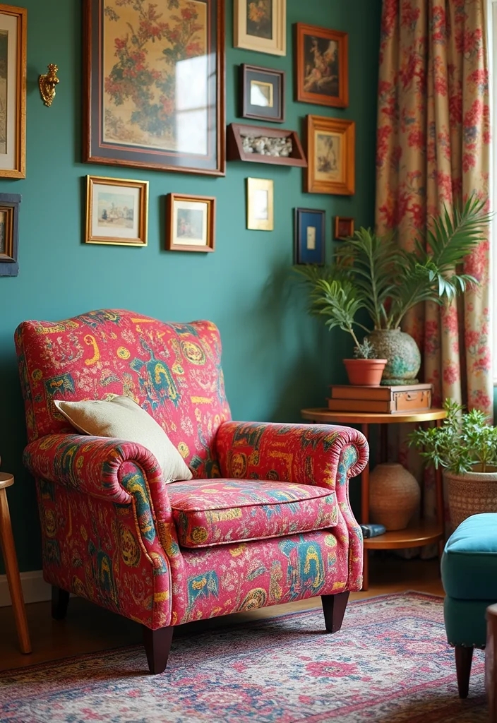 12 Accent Chairs for Living Room Ideas for Stylish Seating - 9. Eclectic Prints