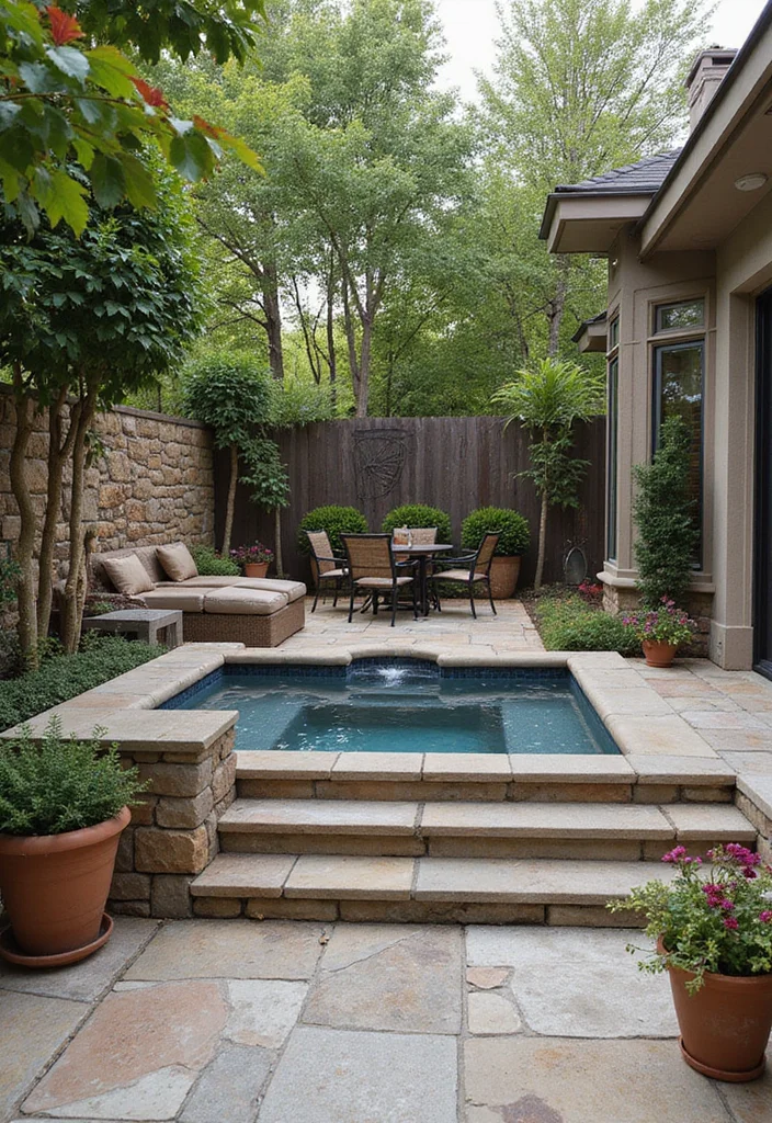 12 Backyard With Jacuzzi Ideas for Luxurious Outdoor Relaxation - 6. Elegant Escape