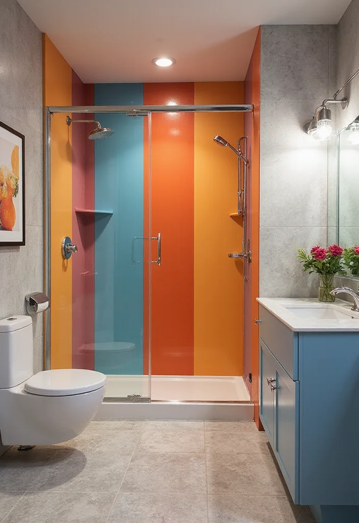 12 Bathroom Shower Doors Ideas for Modern Sleek Design - 11. Color-Coated Glass