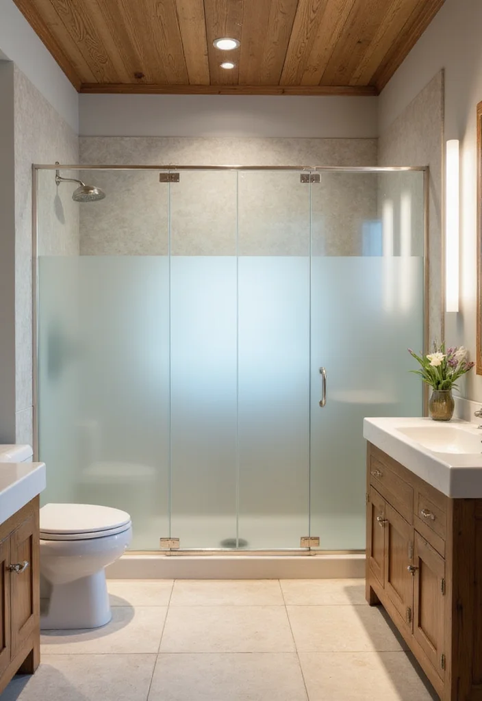 12 Bathroom Shower Doors Ideas for Modern Sleek Design - 5. Minimalist Frosted Glass