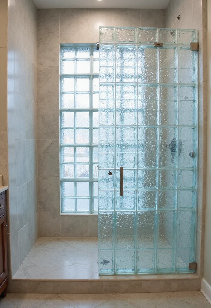 12 Bathroom Shower Doors Ideas for Modern Sleek Design - 6. Glass Block Walls
