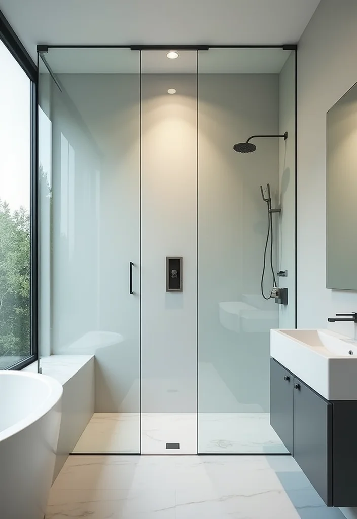 12 Bathroom Shower Doors Ideas for Modern Sleek Design - 7. Tempered Glass Panels