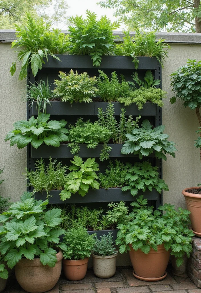 12 Beautiful Small Backyard Ideas for Charming Compact Spaces - 1. Vertical Herb Garden
