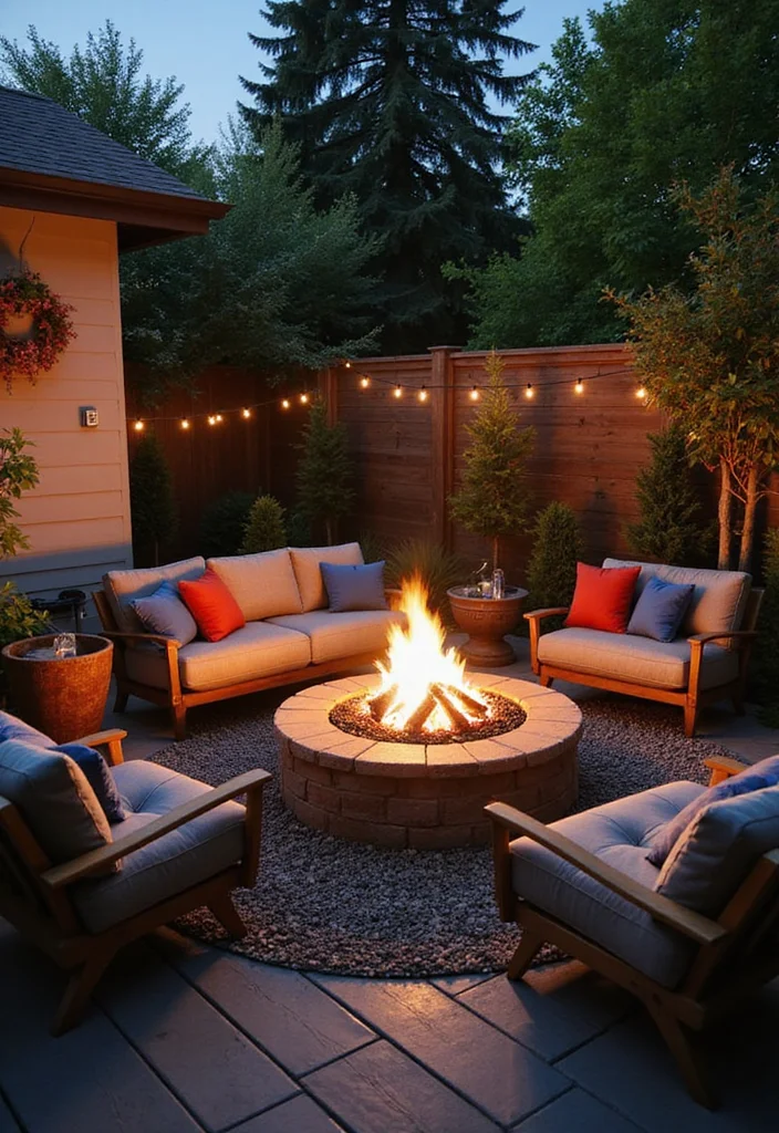 12 Beautiful Small Backyard Ideas for Charming Compact Spaces - 2. Cozy Fire Pit Area