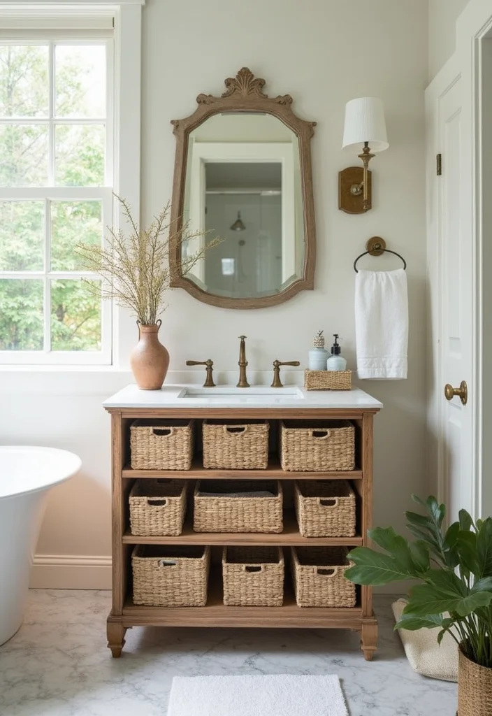 12 DIY Bathroom Storage Ideas for Budget Friendly Organization - 12. Repurposed Furniture