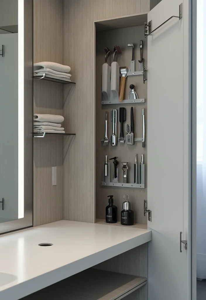 12 DIY Bathroom Storage Ideas for Budget Friendly Organization - 6. Magnetic Strips