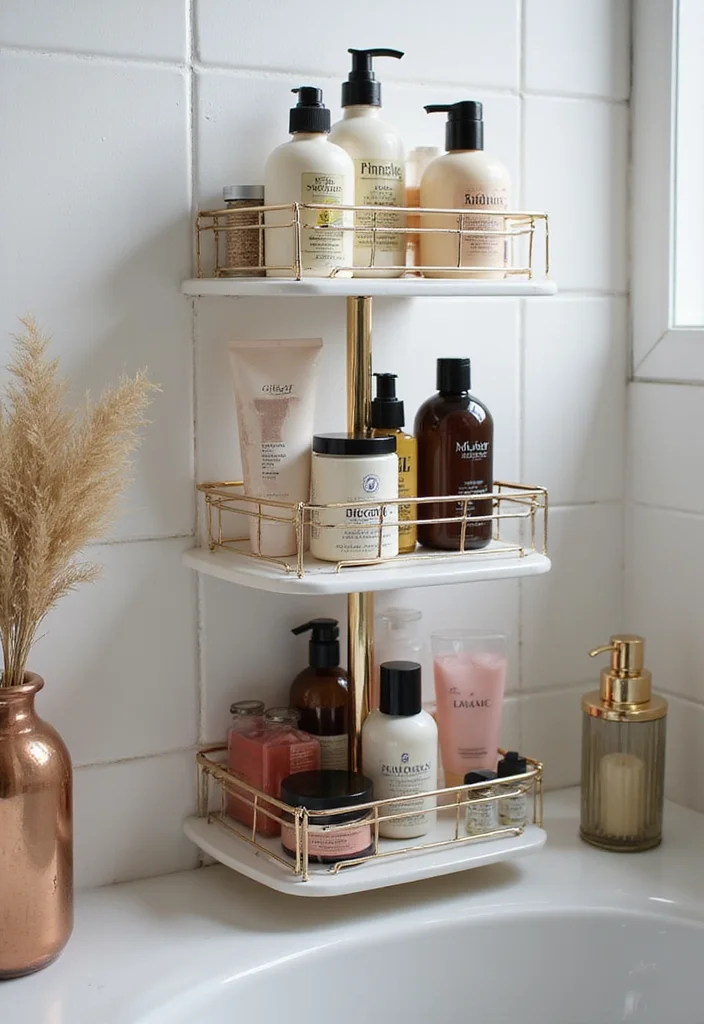 12 DIY Bathroom Storage Ideas for Budget Friendly Organization - 7. Tiered Organizers