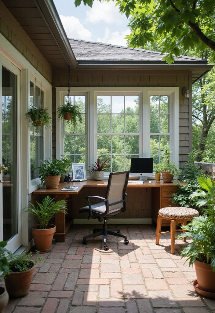 12 Enclosed Backyard Patio Ideas for Private Cozy Living - 11. Functional Workspace