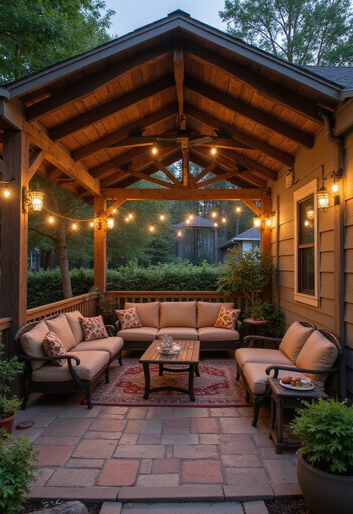 12 Enclosed Backyard Patio Ideas for Private Cozy Living - 12. Family-Friendly Lantern Lounge