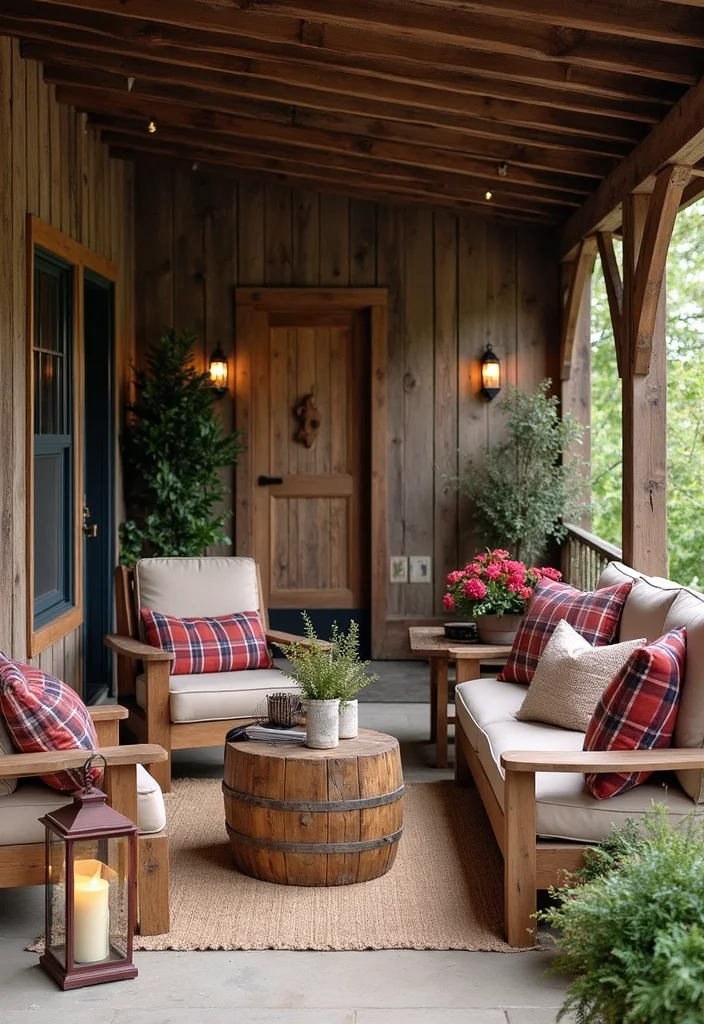 12 Enclosed Backyard Patio Ideas for Private Cozy Living - 3. Rustic Cabin Vibes