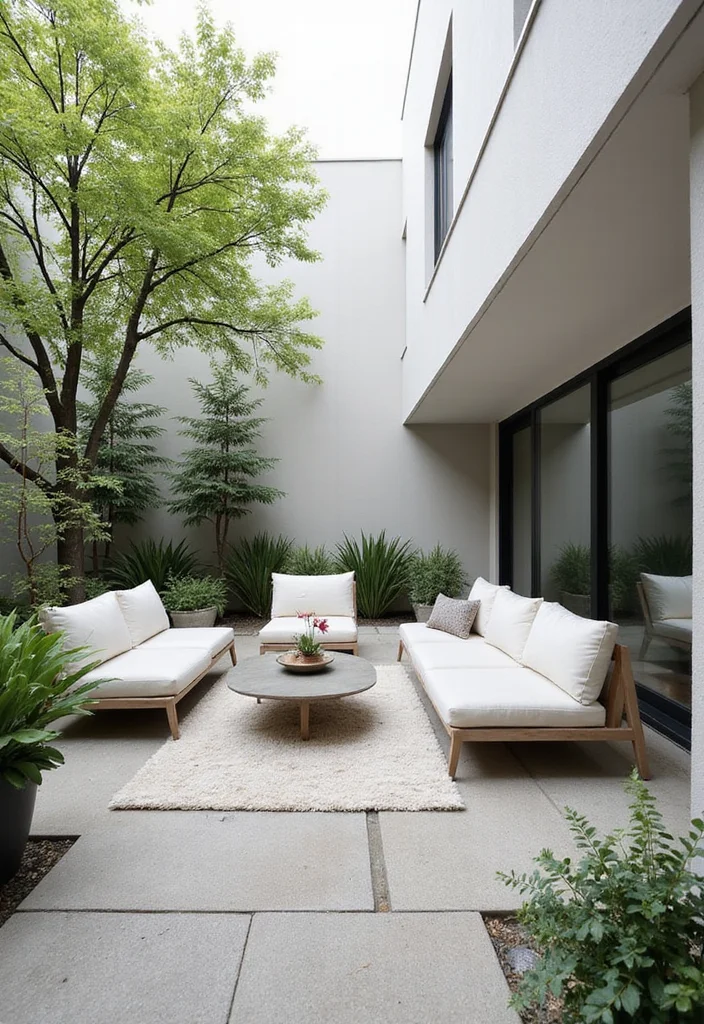 12 Enclosed Backyard Patio Ideas for Private Cozy Living - 4. Modern Minimalist Charm