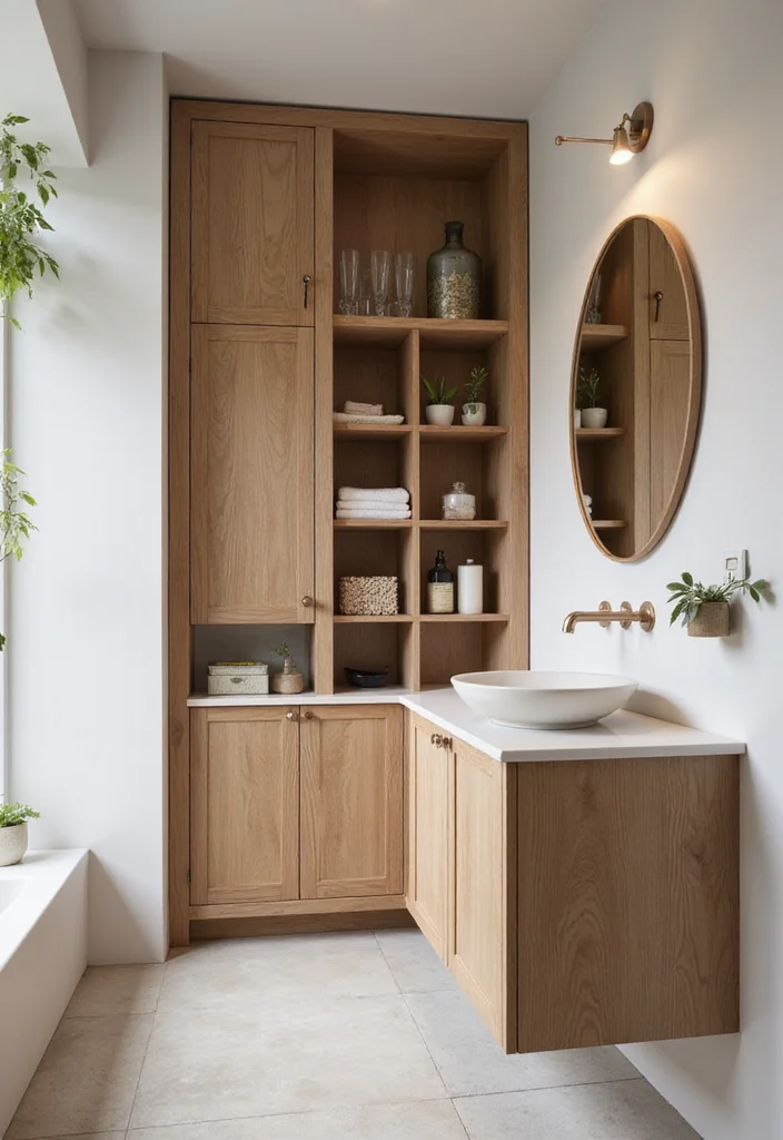 12 Japanese Bathroom Ideas for Calm Minimal Serenity - 10. Functional Yet Aesthetic Storage