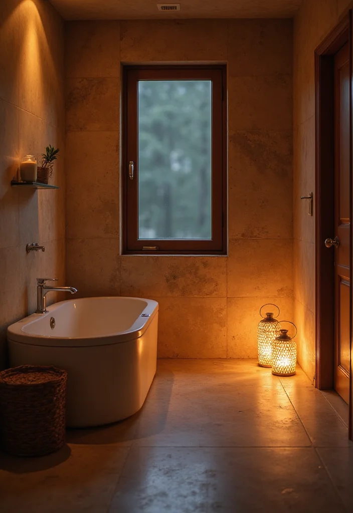 12 Japanese Bathroom Ideas for Calm Minimal Serenity - 5. Soft, Ambient Lighting