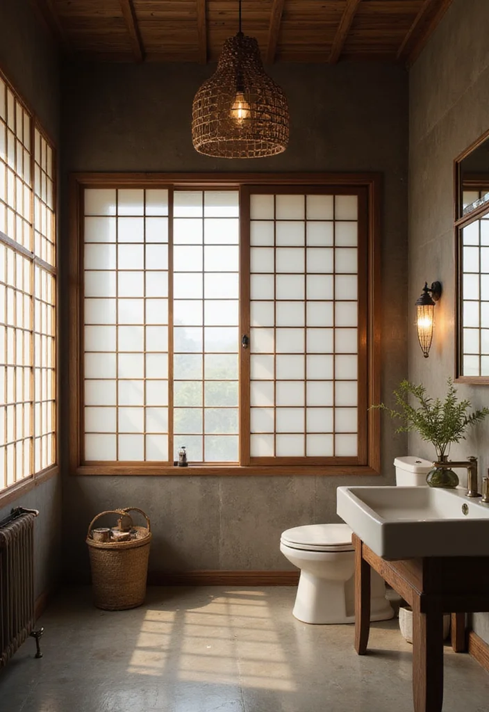 12 Japanese Bathroom Ideas for Calm Minimal Serenity - 7. Traditional Shoji Screens
