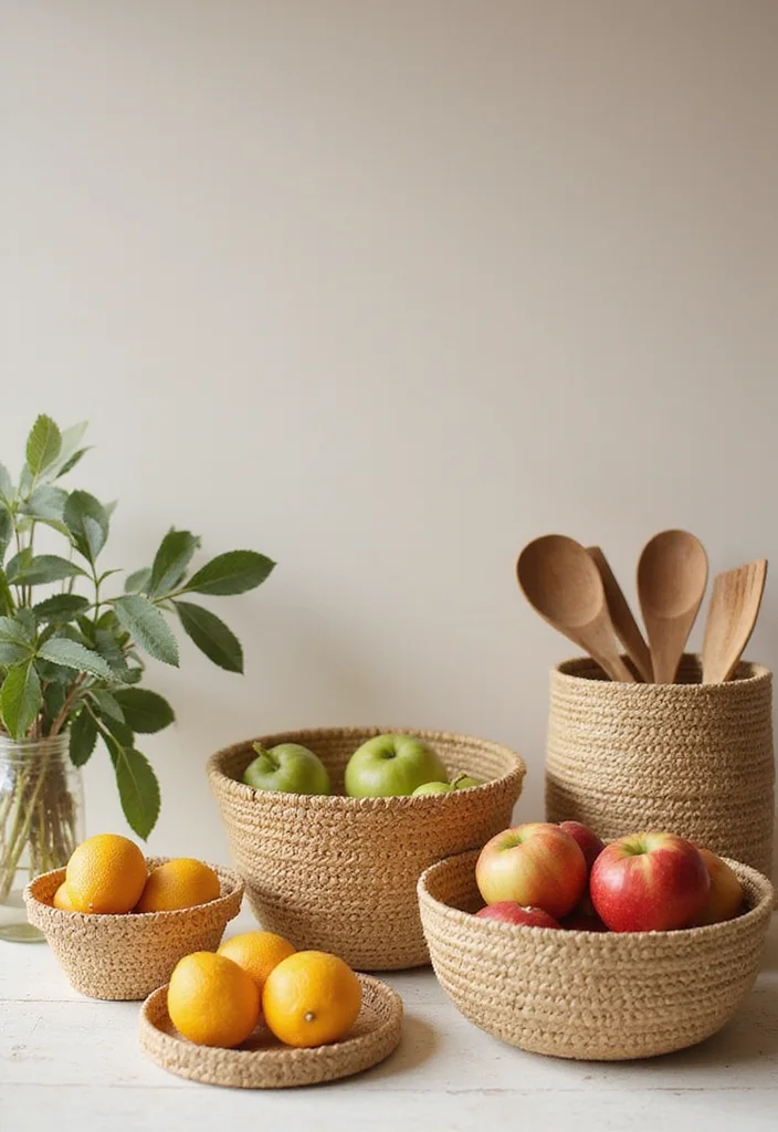 12 Kitchen Basket Ideas for Simple Organized Storage - 12. Eco-Friendly Basket Sets