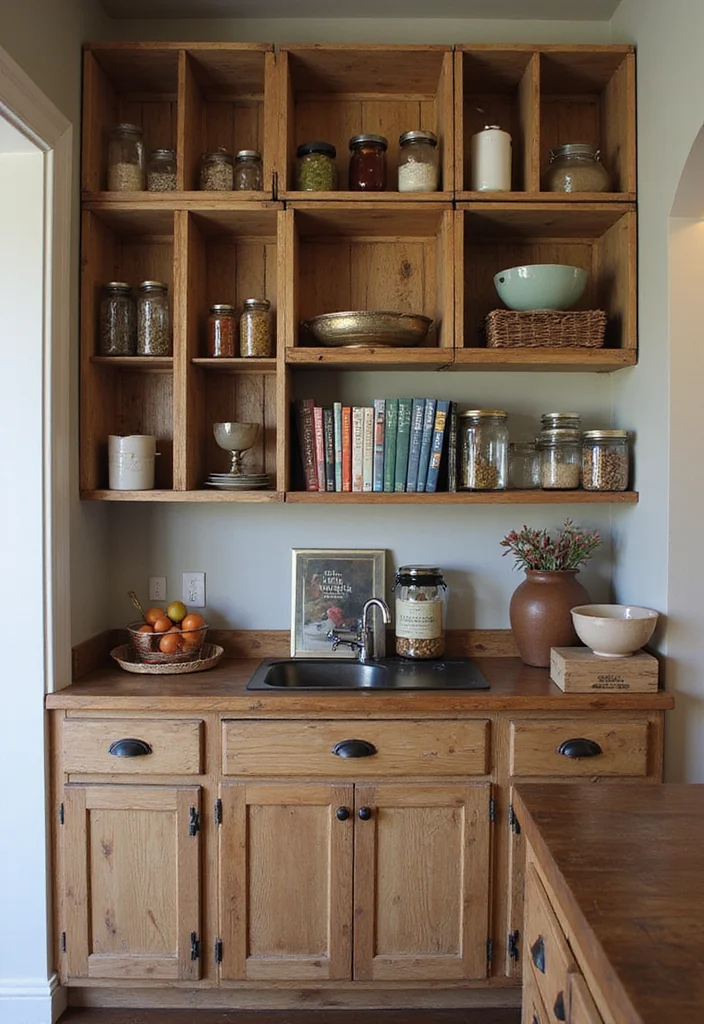 12 Kitchen Basket Ideas for Simple Organized Storage - 3. Vintage Wooden Crates