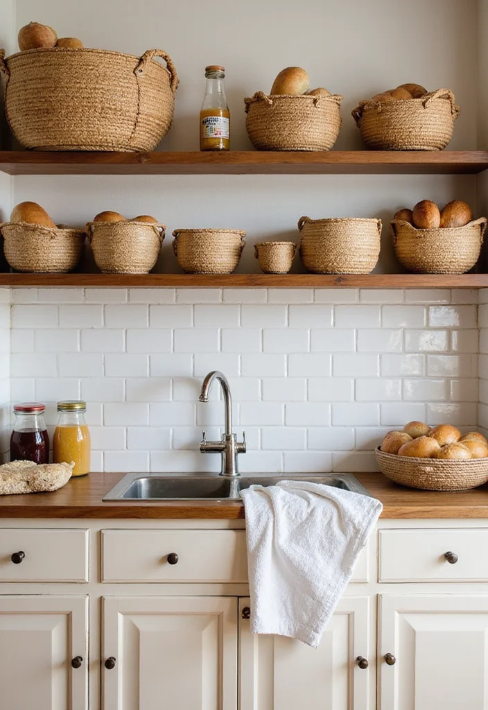 12 Kitchen Basket Ideas for Simple Organized Storage - 5. Rattan Storage Baskets