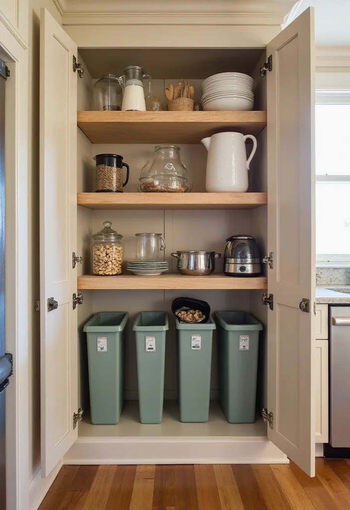 12 Kitchen Wall Cabinet Ideas for Vertical Functional Storage - 12. Multi-Functional Cabinets