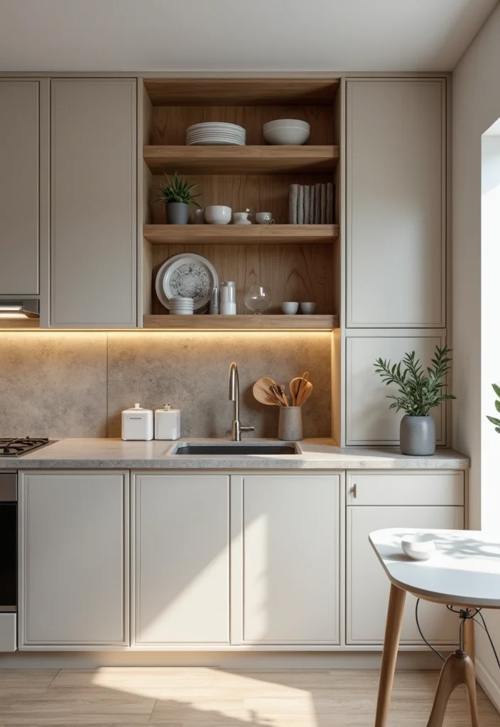 12 Kitchen Wall Cabinet Ideas for Vertical Functional Storage - 7. Floating Cabinets