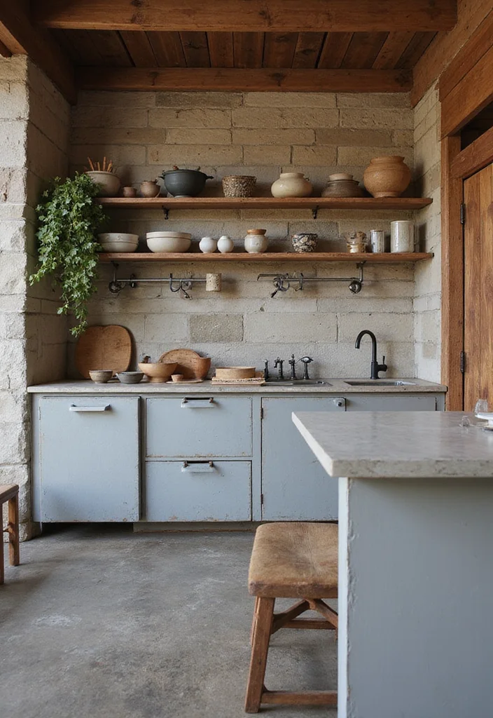 12 Masculine Kitchen Ideas for Strong Clean Aesthetics - 4. Raw Materials with Rustic Accents