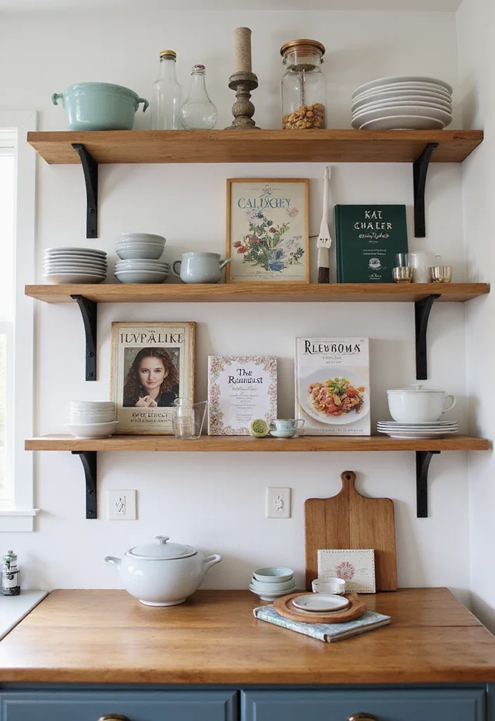 12 Masculine Kitchen Ideas for Strong Clean Aesthetics - 5. Open Shelf Displays for Practical Style