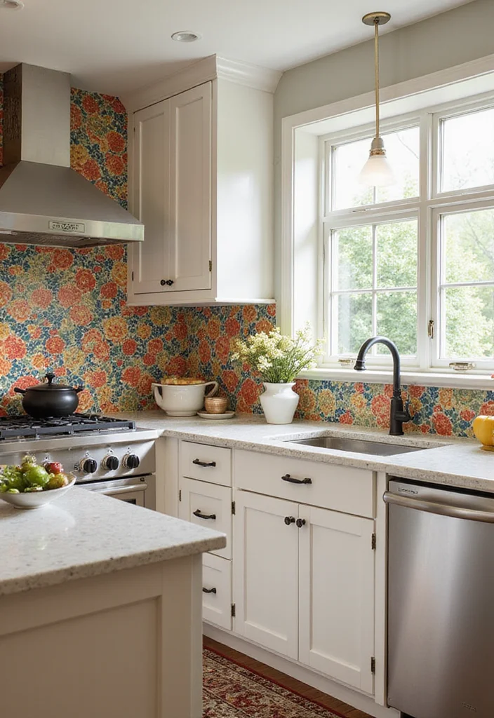 12 Medium Kitchen Ideas for Functional Comfortable Layouts 45 12 Medium Kitchen Ideas for Functional Comfortable Layouts - 5. Colorful Backsplash