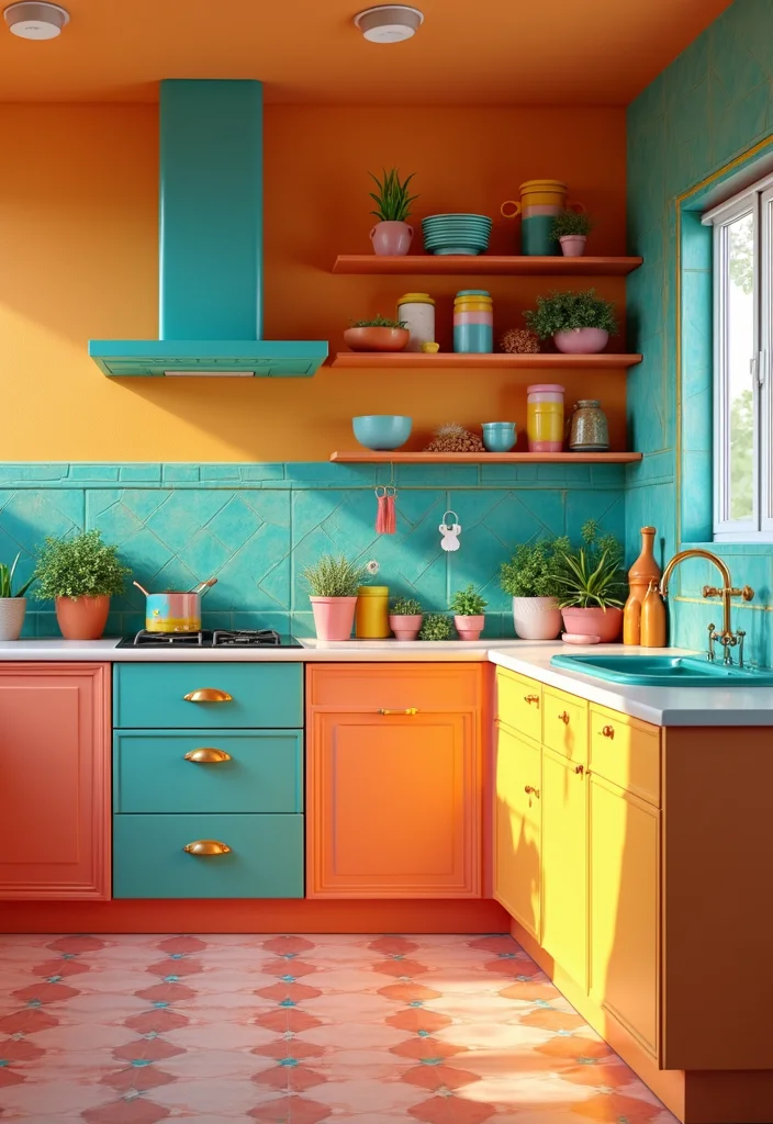 12 Medium Kitchen Ideas for Functional Comfortable Layouts 78 12 Medium Kitchen Ideas for Functional Comfortable Layouts - 8. Bright Colors and Patterns