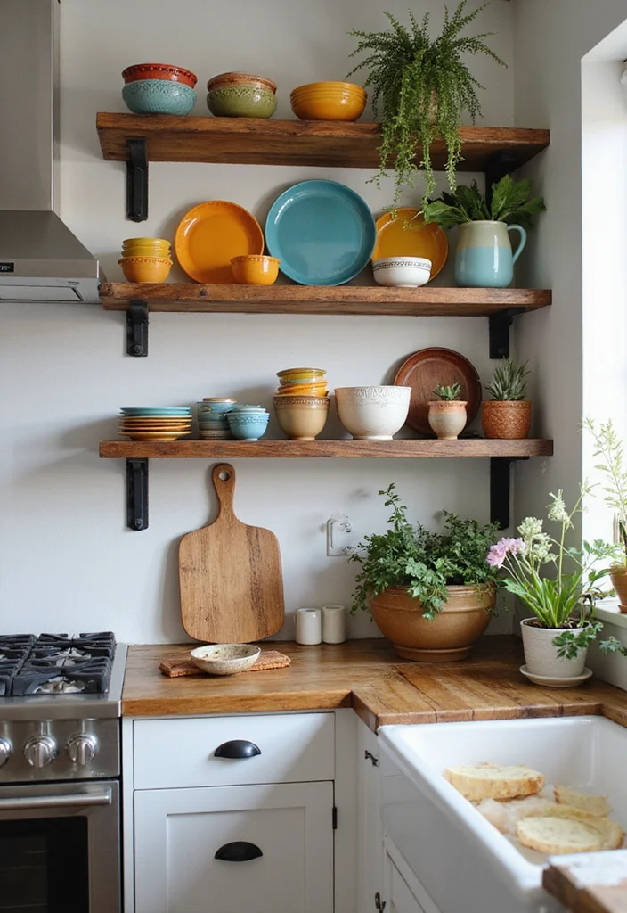 12 Natural Kitchen Ideas for Warm Organic Style - 9. Open Shelving