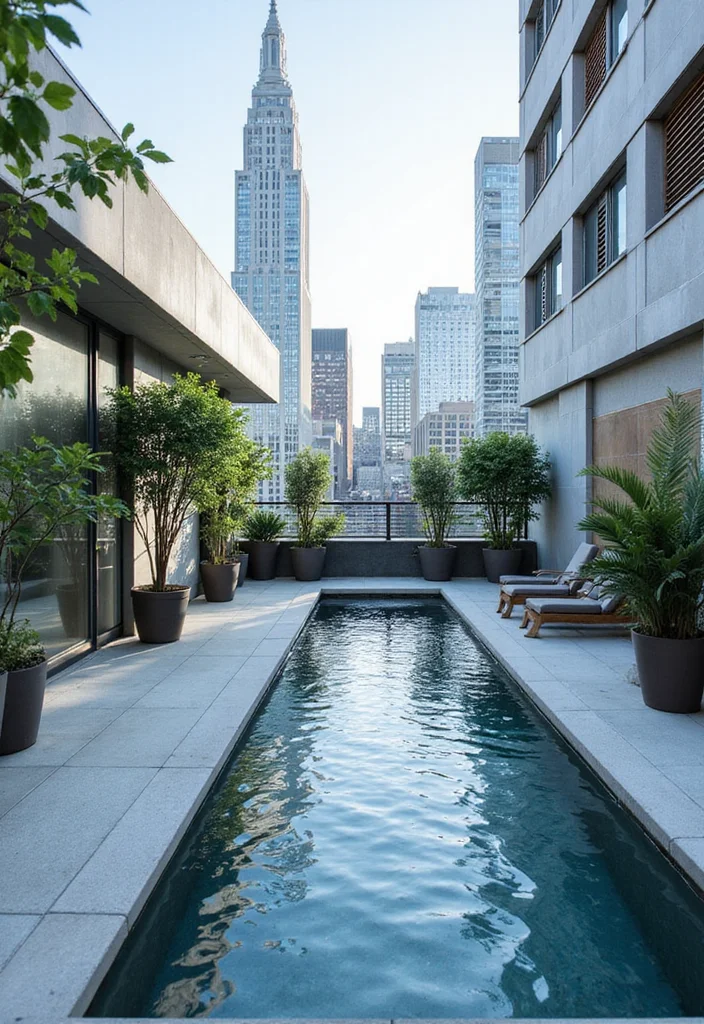 12 Plunge Pool Backyard Ideas for Compact Refreshing Swimming - 6. Urban Rooftop Plunge Pool