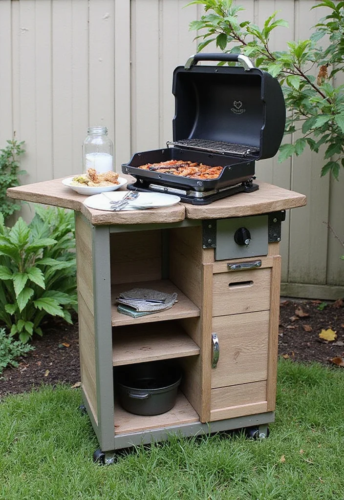 12 Simple Backyard Kitchen Ideas for Easy Outdoor Cooking - 1. Compact Grill Station