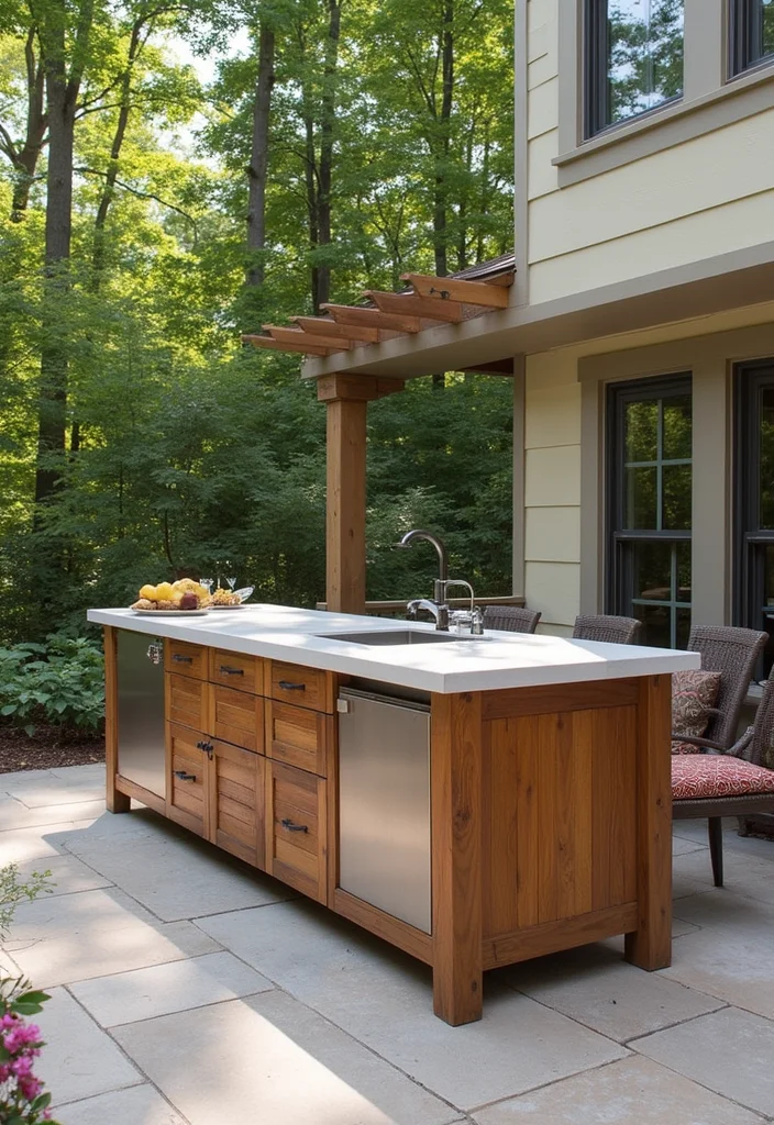 12 Simple Backyard Kitchen Ideas for Easy Outdoor Cooking - 5. DIY Outdoor Kitchen Island