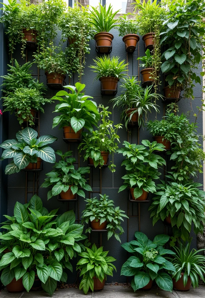 12 Simple Backyard Kitchen Ideas for Easy Outdoor Cooking - 8. Vertical Garden for Fresh Ingredients
