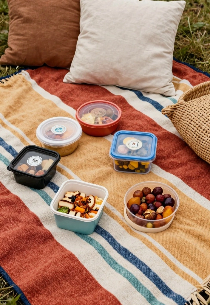 12 Simple Backyard Kitchen Ideas for Easy Outdoor Cooking - 9. Stylish Picnic Setup