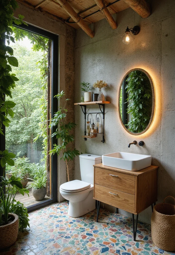 12 Small Boho Bathroom Ideas for Relaxed Artistic Style - 1. Eco-Friendly Materials Galore