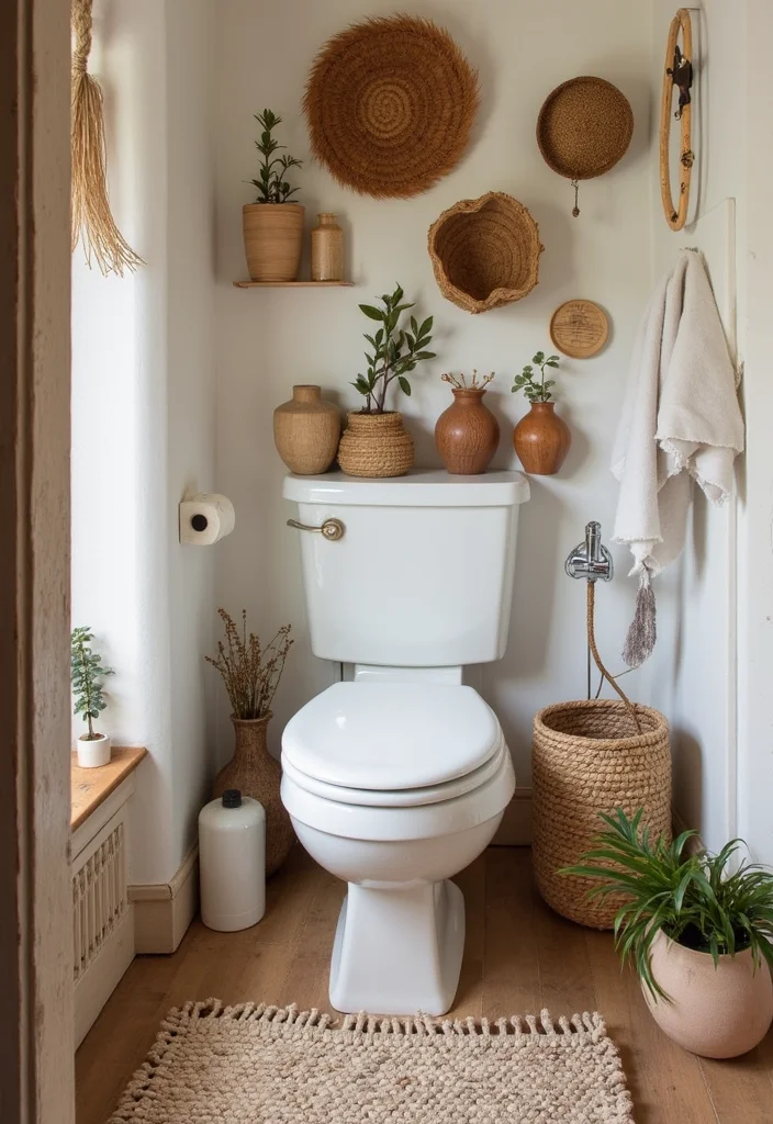 12 Small Boho Bathroom Ideas for Relaxed Artistic Style - 6. Boho-Inspired Accessories