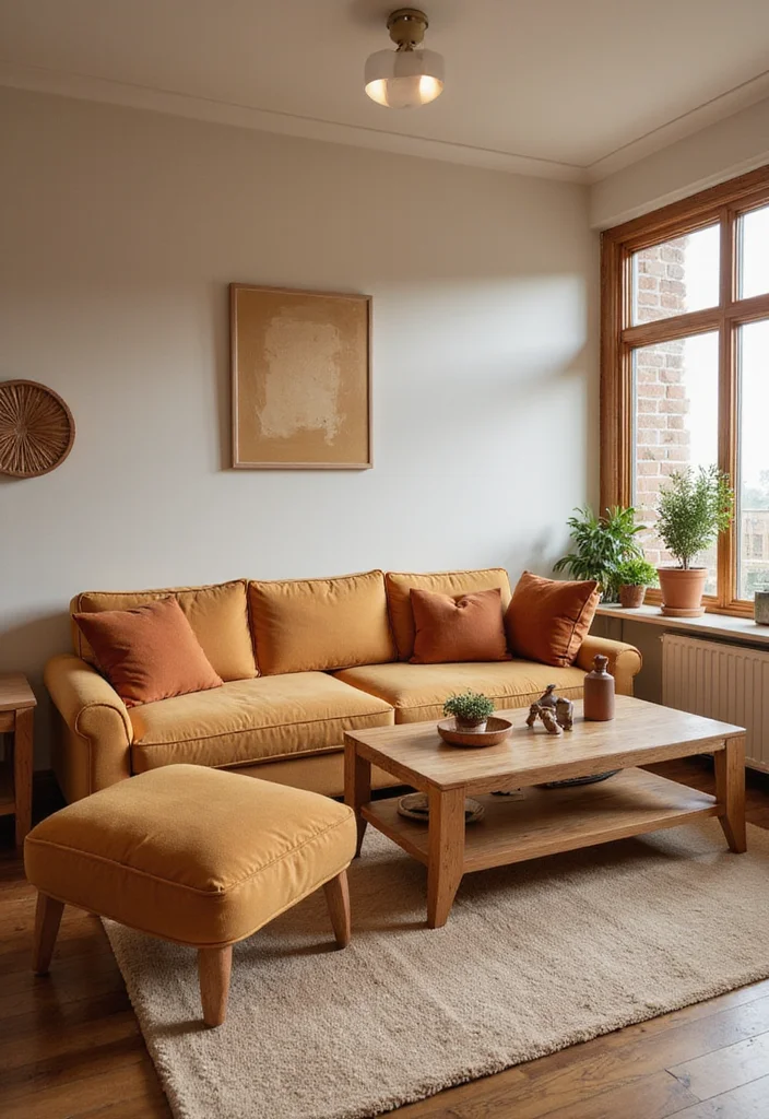 12 Wood Living Room Ideas for Natural Warm Comfort - 2. Warm Color Palettes with Wood Accents