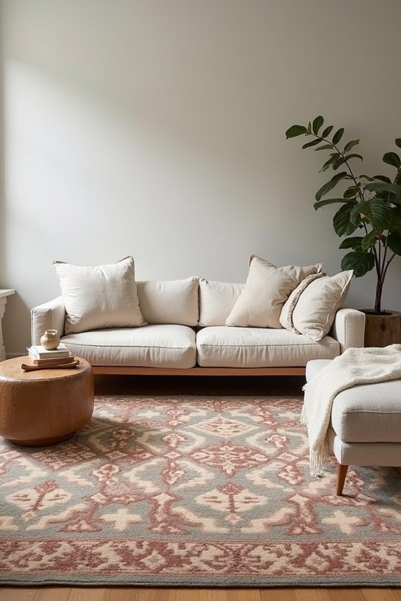 anchor room with bold rug balance