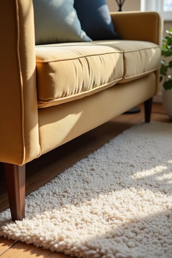 anchoring rug off center play