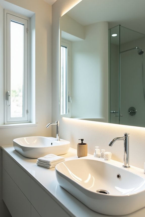 center mirror for optimal light distribution