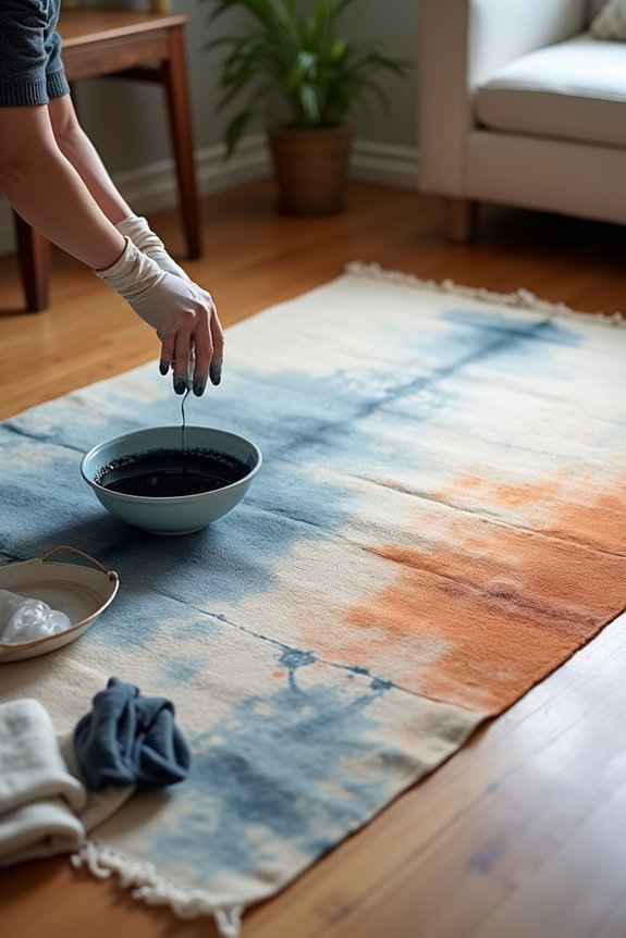 clear space deep clean rug first