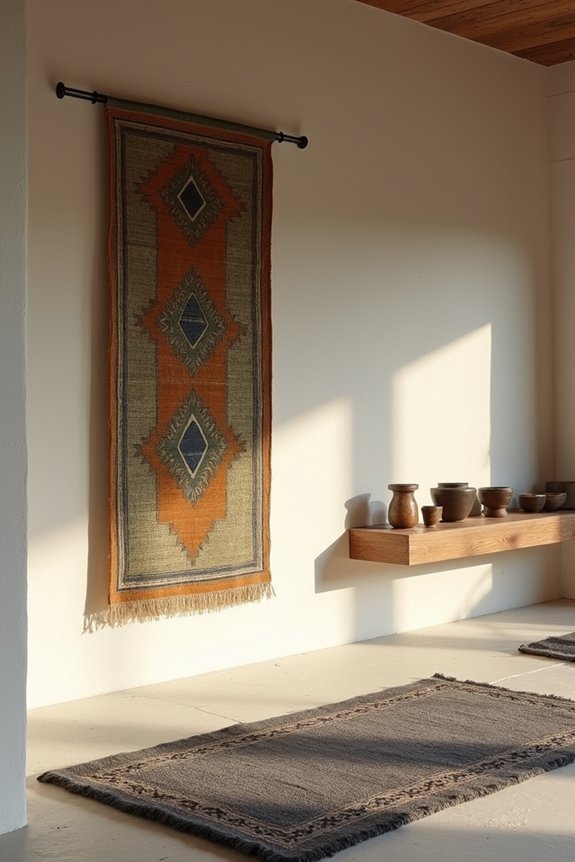 display prayer rug as focal harmonious decor