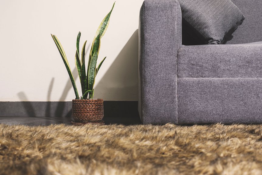 does rug extend under couch