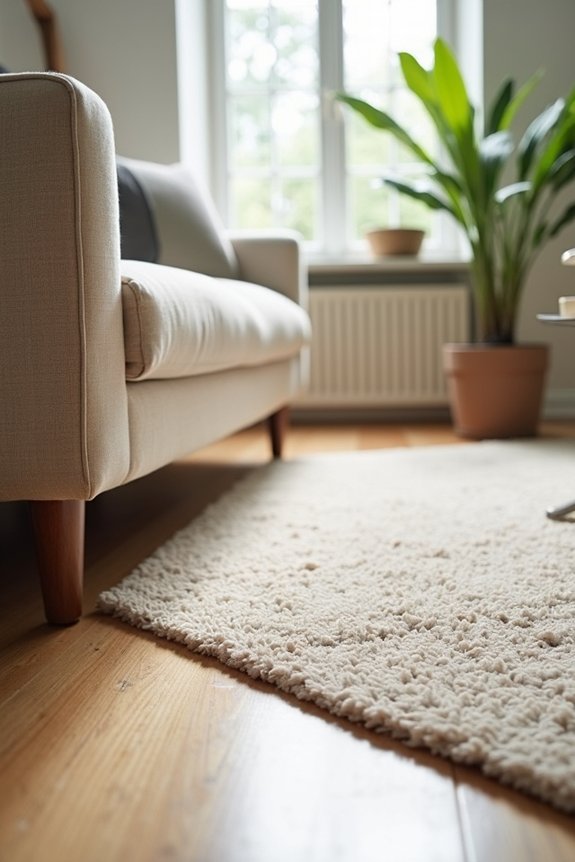 flexible rental friendly rug placement strategy