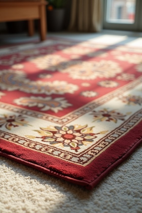 heavier furniture anchors rug
